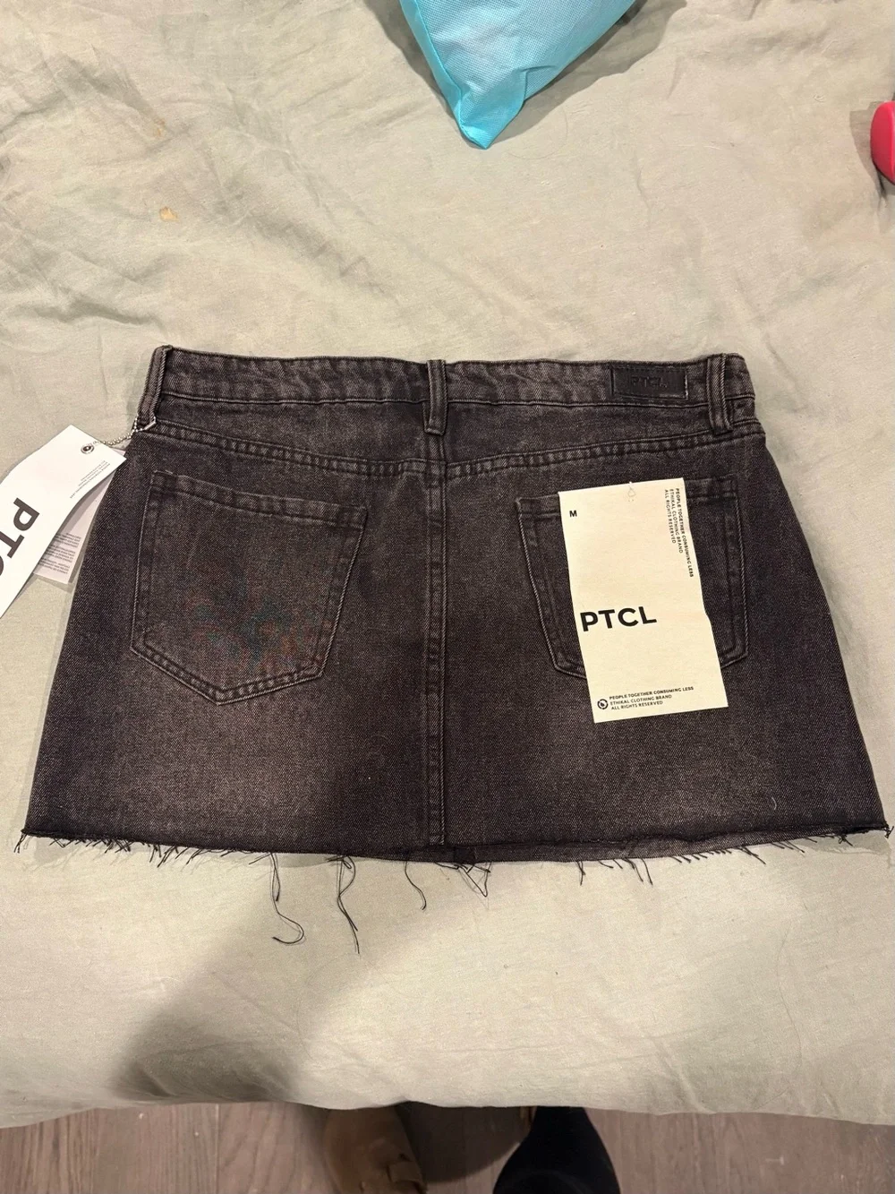 PTCL Black Denim Mini Skirt